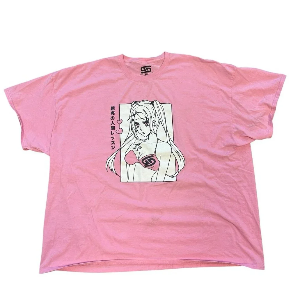 4XL  Gamersupps Waifu Pink‎ T-Shirt